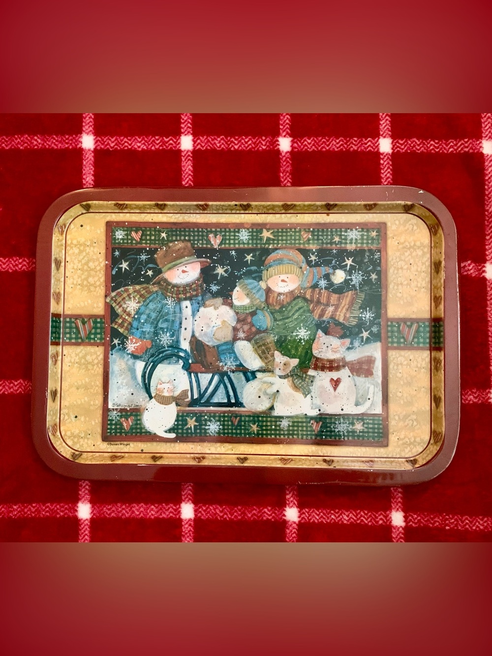 Vintage Susan Winget Collectibles Metal Rectangular Tray
